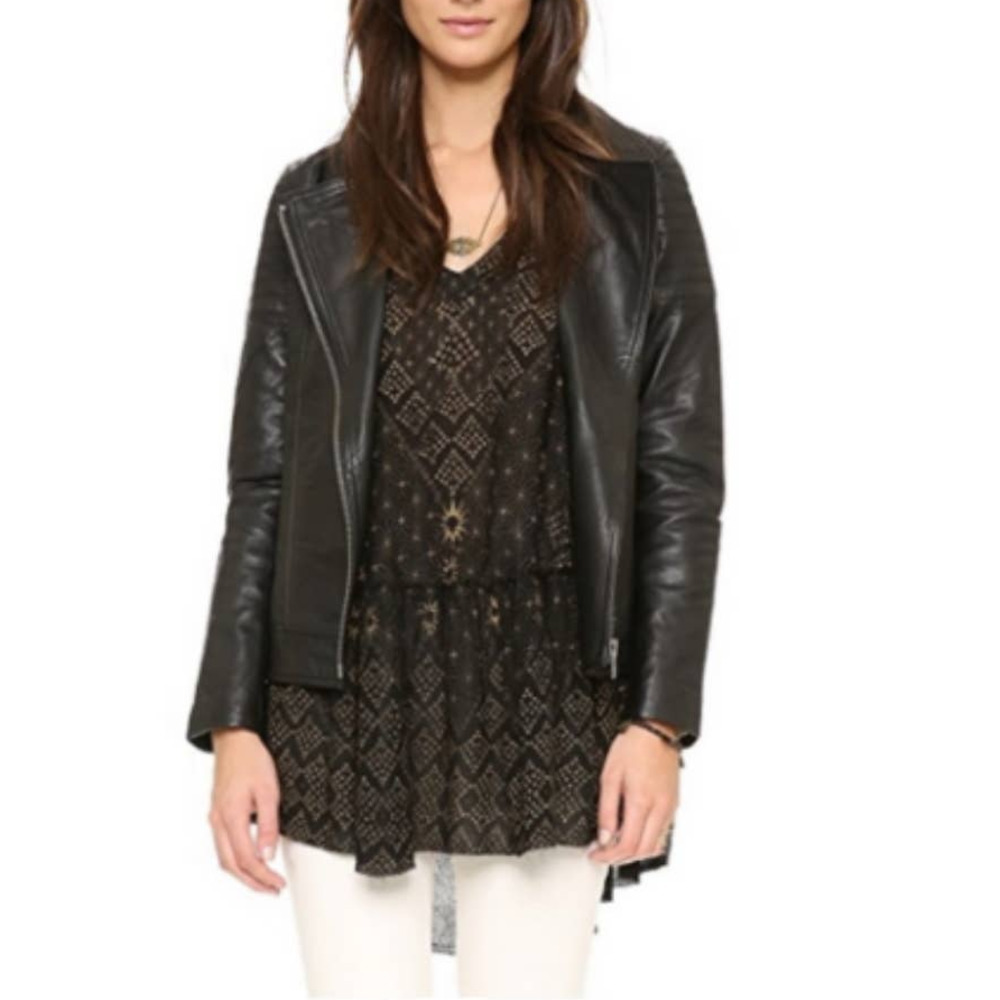 Free People Say It With A Layer Black Astrologic Tiered Raw Hem Tunic Tank Top